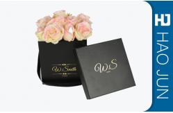 China Romantic Beautiful Custom Black Flower Box Varnishing / Glossy Surface supplier