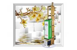 China Wwww Ink Glass Background 3d Vertical Wall Printer Cmyk With Guide Rails supplier