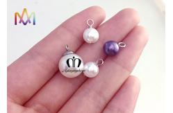 China SS304 Round Shank Pearl Buttons Dangle Beads Pendant supplier