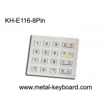 Rugged Metal Keypad with 16 Keys / custom Kiosk Keypad PS / 2 or USB connector for sale