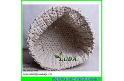 China LDKZ-035 cotton rope crochet basket large home foldable storage basekt supplier
