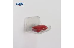 China Shower Counter Damage Free Transparent Plastic Rrain Soap Tray No Install Needed supplier