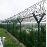 Anti Theft PVC Coated Prison Metal Wire Mesh Fencing With Barbed Wire for sale