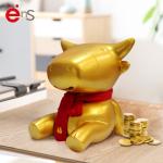 Electroplate Golden Plastic Cow Piggy Bank Money Box ASTM F963 Certification ODM for sale