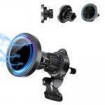 Fast Charging Wireless Car Phone Holder With Aluminium Alloy Texture And Adjustable RGB Light Effect For One Hand Operation for sale