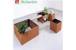 China Customized Garden Rectangular Metal Flower Pot Corten Steel Planter Pots supplier
