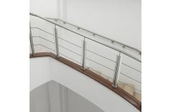 China Durable Stainless Steel Handrails with Wood Accents for Glass Railing Systems supplier