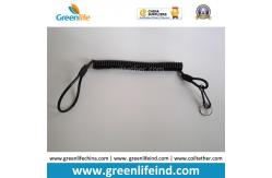 China Double loops Wire Reinforced Plastic Spiral Lanyard Transparent Black Anti-theft Retainer supplier