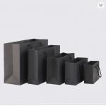 ODM Matte Lamination Paper Bag Packaging Custom Logo Black Shopping Bag