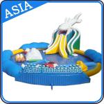 Use On Land Inflatable Water Park With Inflatable Floating Games , Inflatable Water Park Pool for sale