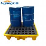 SGS 4 Oil Drum Spill Tray Low Profile Spill Containment Pallet for sale