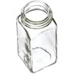 Clear 400ml Spice Herbs Square Glass Jars With Lid for sale
