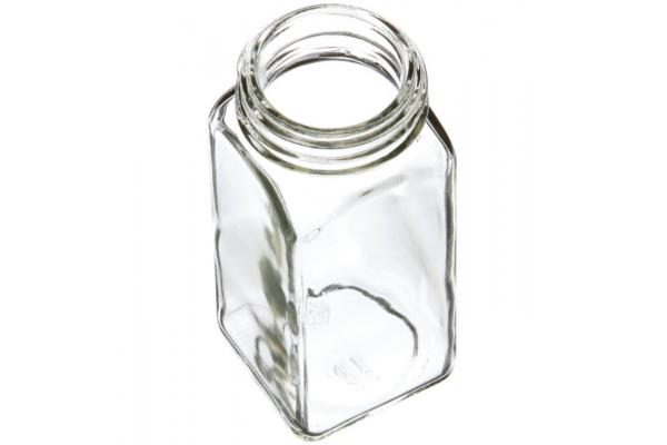 Clear 400ml Spice Herbs Square Glass Jars With Lid