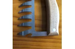 China Stainless Steel Metal Meat Claws with Wooden Handle Pulled Pork Shredder Claws supplier