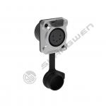 Industrial Electronics Accessories Waterproof 5 Pin XLR Female Jack Panel Mount Connector with Sealed Rubber Jacket for sale