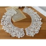 Embroidered Water Soluble Floral Lace Collar Applique For Lady Garment 100% Cotton for sale