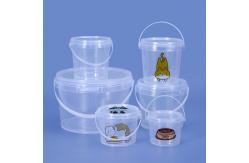 China Customized Logo PP Transparent Packaging Bucket for Ice Cream Container 100% Material supplier