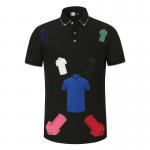 OEM Quick Drying Flyita Black Cotton Polo Shirt 3D Embroidery SGS for sale