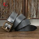 Smooth Strap Vintage Leather Belt For Men With Standard Width Zinc Alloy Buckle for sale