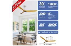 China Eco Silent Solid Wood Ceiling Fan Electric Power White Rotation supplier