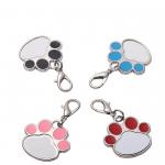 Diy Printing Pets Sublimation Dog Name Id Tags Pendant Zinc Alloy Paw Shaped Sublimation Dog Tags for sale