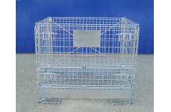 China Galvanized Foldable Industrial Wire Container Stackable Space Saving supplier