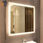 Wall Mounted Heating Pad LED Mirror with 5mm Polished Silver and Optional Light Color for sale