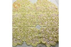 China Romantic Custom Made Embroidered Mesh Lace Fabric Polyester 140cm Width supplier