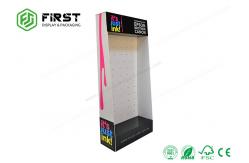 China Custom Matte Black Folding Corrugated Cardboard POP Displays Hook Display supplier