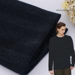Combing Mercerized Cotton Fabric 21S 330g Stretchy Striped Knit Material for sale
