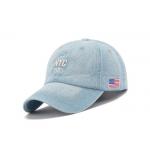 Fashion Style Light Blue Denim Cap , Soft Touch 5 Panel Female Baseball Caps for sale