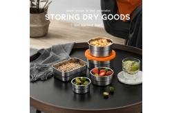 China 350ml Metal Food Storage Containers Stackable With Leak Proof Silicone Lids supplier