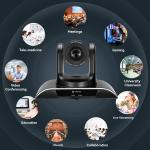 10X Zoom Video Conference Webcam Simultaneous IP Live Streaming Cameras HDMI Output