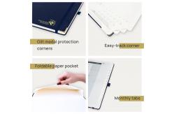 China Weekly Planner Jul. 2023 - Jun. 2023 Navy Blue Hardback Spiral Weekly Planner supplier