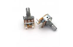 China 5k Potentiometer With Switch 15mm Dual Gang Audio Taper supplier