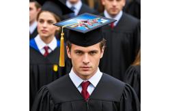 China Printable Sublimation Graduation Cap Blanks For DIY Printing Sublimation Academic Mortarboard supplier