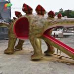 Customized 6M  Dinosaur Playground Equipment Fiberglass Stegosaurus Slide for sale