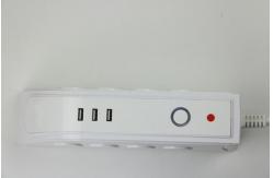 China 15A Desktop Power Strip , Overload Protection European 8AC3USB Double - Sided USB Socket supplier