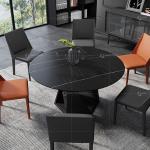 Luxury Marble Dining Table Black Metal Base Dining Furniture for sale