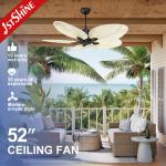 Decorative 5 Palm Leaf Ceiling Fan without Light with Silent Motor and Remote Control for sale