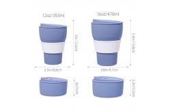 China Flexible Collapsible Silicone Coffee Cups 12oz 16oz Cold / Heat Resistance supplier