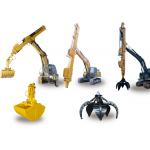 Excavator Long Reach Stick Boom And Arm With Clamshell Bucket With Teeth