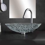 Super Clear Large Oval Vessel Sink Tempered Glass L51 5*W360 * H140mm for sale
