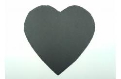 China Natural Stone Placemats , Black Slate Plates Heart Shape With Pads supplier