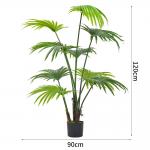 Green Palm Artificial Landscape Trees Potted Plants 120cm With Black Pot No Clor Fading for sale