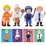 4 Uniforms Careers Learning Magnetic Puzzle for Logical Thinking Training