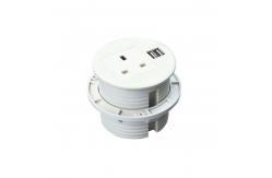 China ABS Material Conference Table Desktop Electrical Power Socket / Round Power Outlet supplier