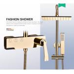 Copper Black Champagne Wall Mounted Shower Faucet Set With Handle for sale