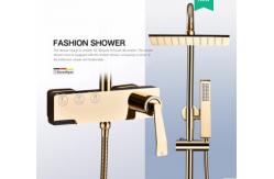 China Copper Black Champagne Wall Mounted Shower Faucet Set With Handle supplier