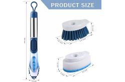 China PP Soap Dispensing Dish Brush With 4 Replacement Heads supplier